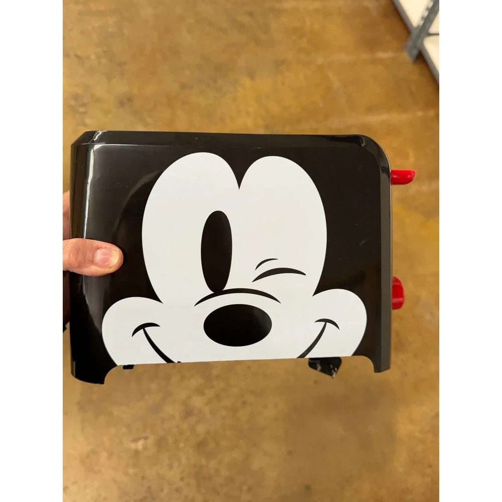 Disney Mickey Mouse 2 Slice Toaster Black Red‎ DCM-21EK New